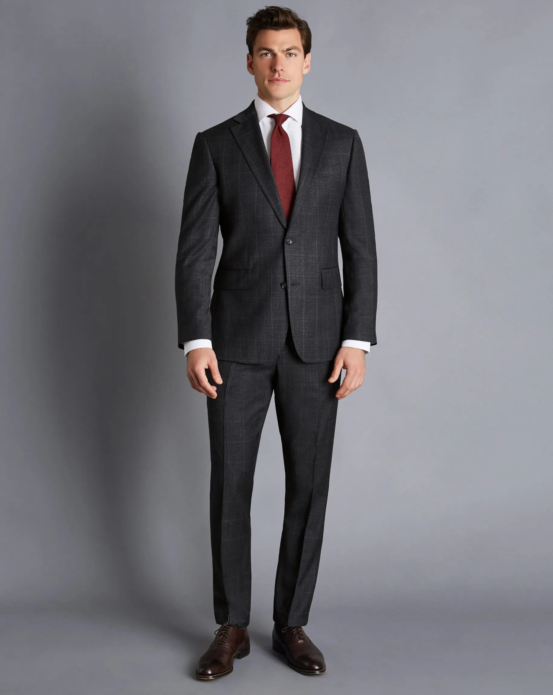Suit Jackets|Blazers<Charles Tyrwhitt Windowpane Check Suit Jacket - Charcoal Grey