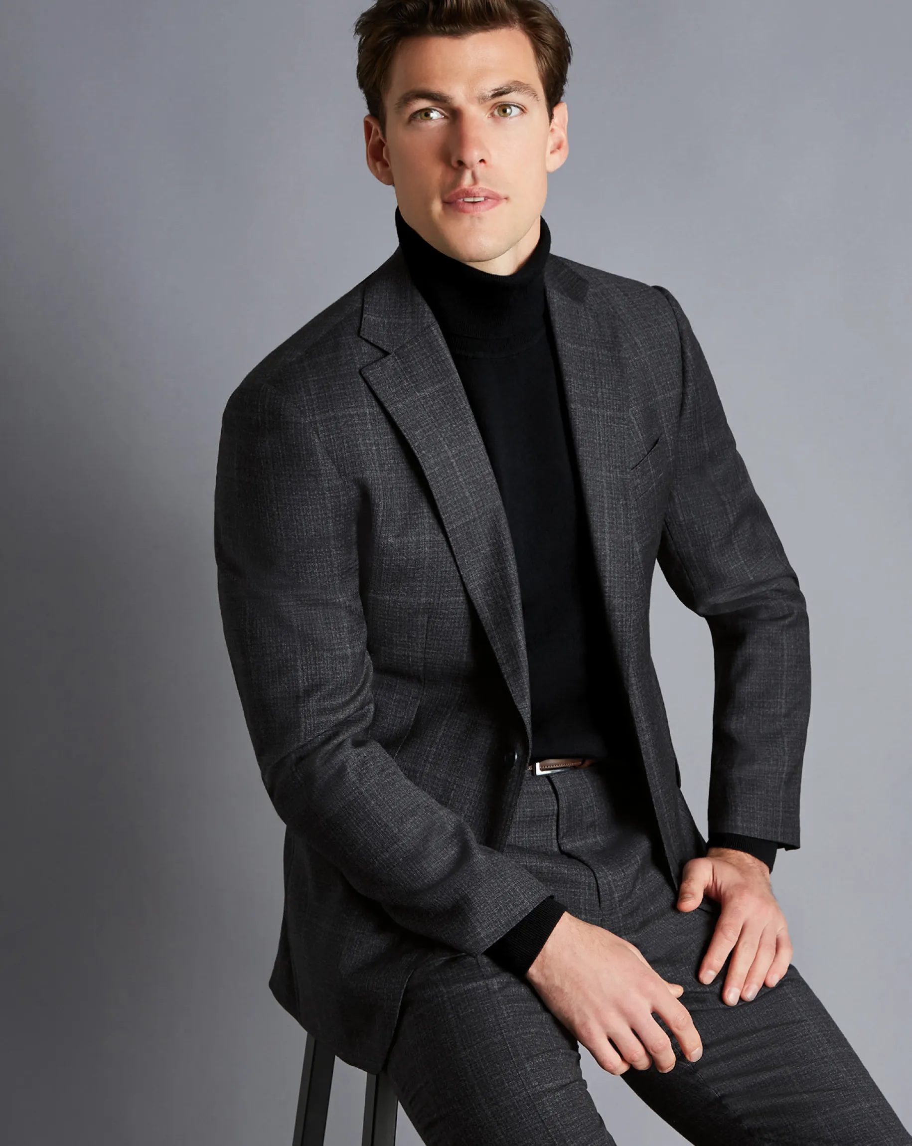 Suit Jackets|Blazers<Charles Tyrwhitt Windowpane Check Suit Jacket - Charcoal Grey