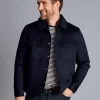 Coats|Casual Jackets<Charles Tyrwhitt Wool Harrington Jacket - Navy