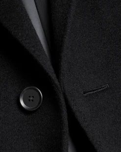 Coats|Black<Charles Tyrwhitt Wool Overcoat - Black