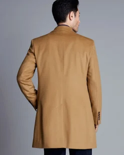 Coats|Brown<Charles Tyrwhitt Wool Overcoat - Camel