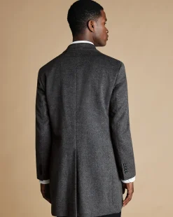 Coats<Charles Tyrwhitt Wool Overcoat - Dark Grey