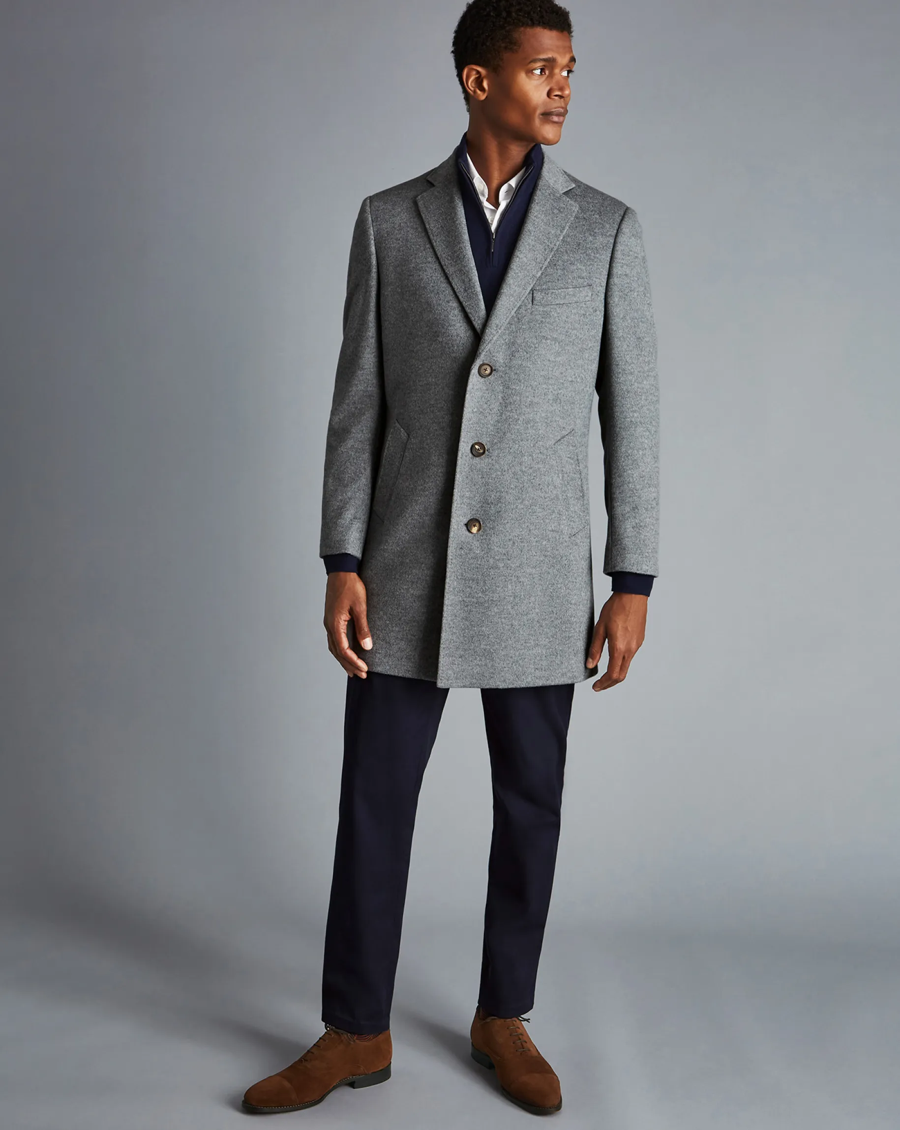 Coats & Jackets<Charles Tyrwhitt Wool Overcoat - Grey