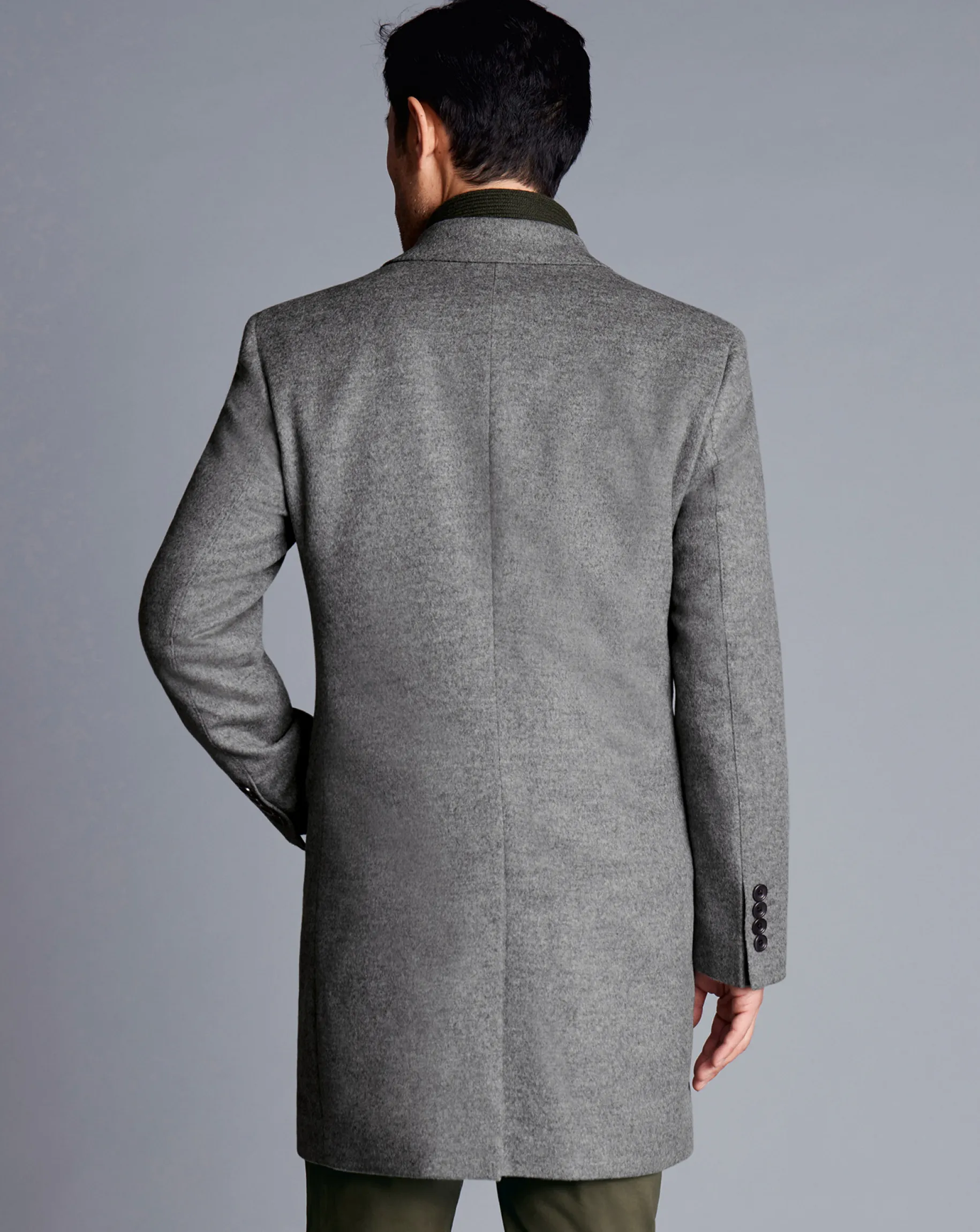Coats<Charles Tyrwhitt Wool Overcoat - Light Grey
