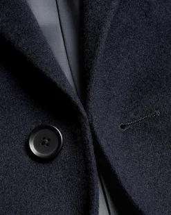 Coats|Navy<Charles Tyrwhitt Wool Overcoat - Navy