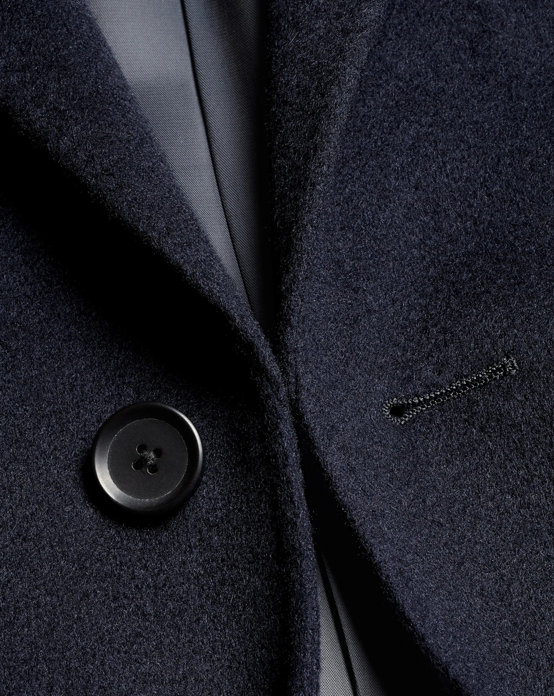 Coats|Navy<Charles Tyrwhitt Wool Overcoat - Navy