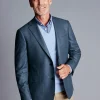 Coats & Jackets|Blazers<Charles Tyrwhitt Wool Silk Texture Jacket - Ocean Blue