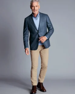 Coats & Jackets|Blazers<Charles Tyrwhitt Wool Silk Texture Jacket - Ocean Blue